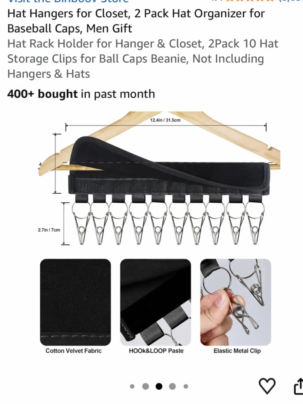 Hat and Cap Hanger Organizer - 2-Pack NWOT